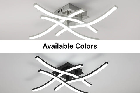 Ceiling light fixture with 'Available Colors' text on a gray background