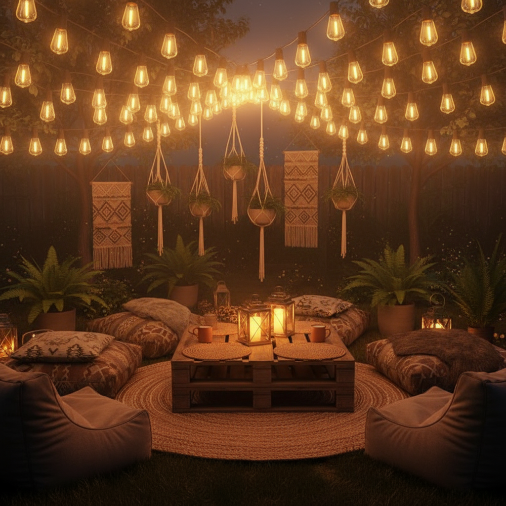 30M Main Powered Festoon Lights With ST64 Bulbs