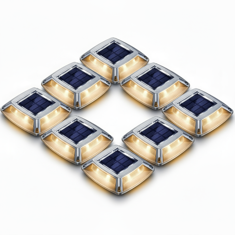 LED Solar Deck Lights Outdoor Waterproof Garden Step & Pathway Lamps