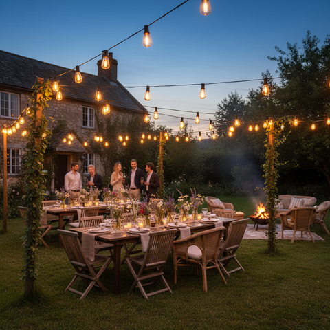 30M Main Powered Festoon Lights With ST64 Bulbs