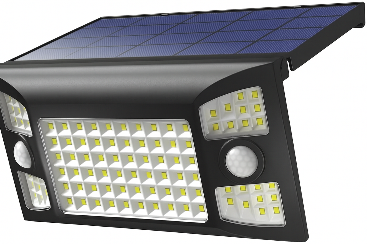 Solar Security Flood Lights Outdoor Motion Sensor with Remote Control – Waterproof LED Solar Lights with 6000mAh Battery, Adjustable Solar Panel, Dual Sensors, 270° Wide Lighting for Garden, Pathway, Driveway