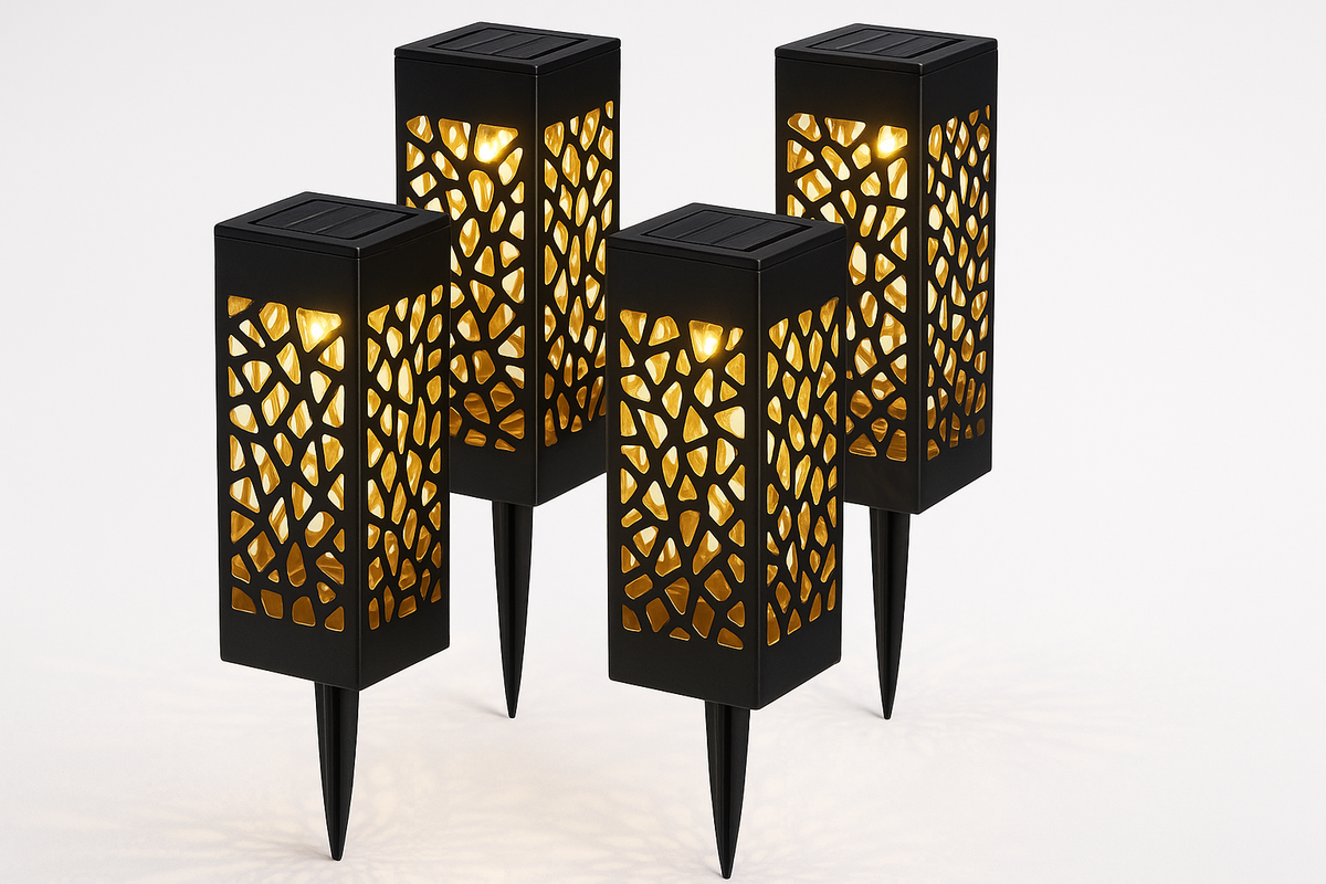4-Pack Solar LED Garden Stake Lights – Waterproof Outdoor Lighting for Patio, Yard, and Lawn