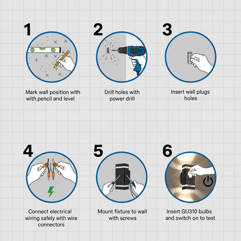 Modern Black Outdoor Wall Lamp – Warm White GU10 LED Lighting