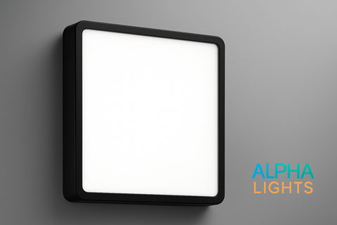 Modern LED Square Flush Ceiling Light 36W Black