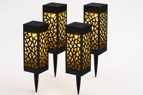 4-Pack Solar LED Garden Stake Lights – Waterproof Outdoor Lighting for Patio, Yard, and Lawn