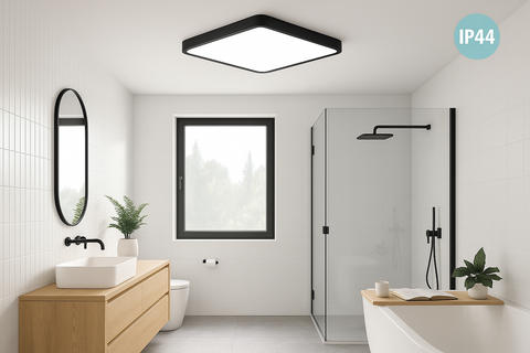 Modern LED Square Flush Ceiling Light 36W Black