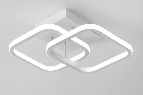 Modern LED Double Square Ceiling Light - 22W