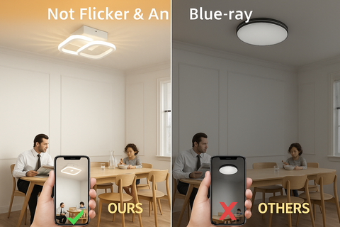 Modern LED Double Square Ceiling Light - 22W