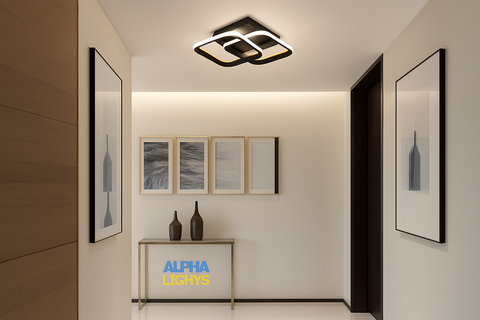 Modern LED Double Square Ceiling Light - 22W