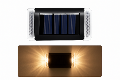 Pack of 4 Solar Powered Wall Lights – Outdoor Fence & Garden
