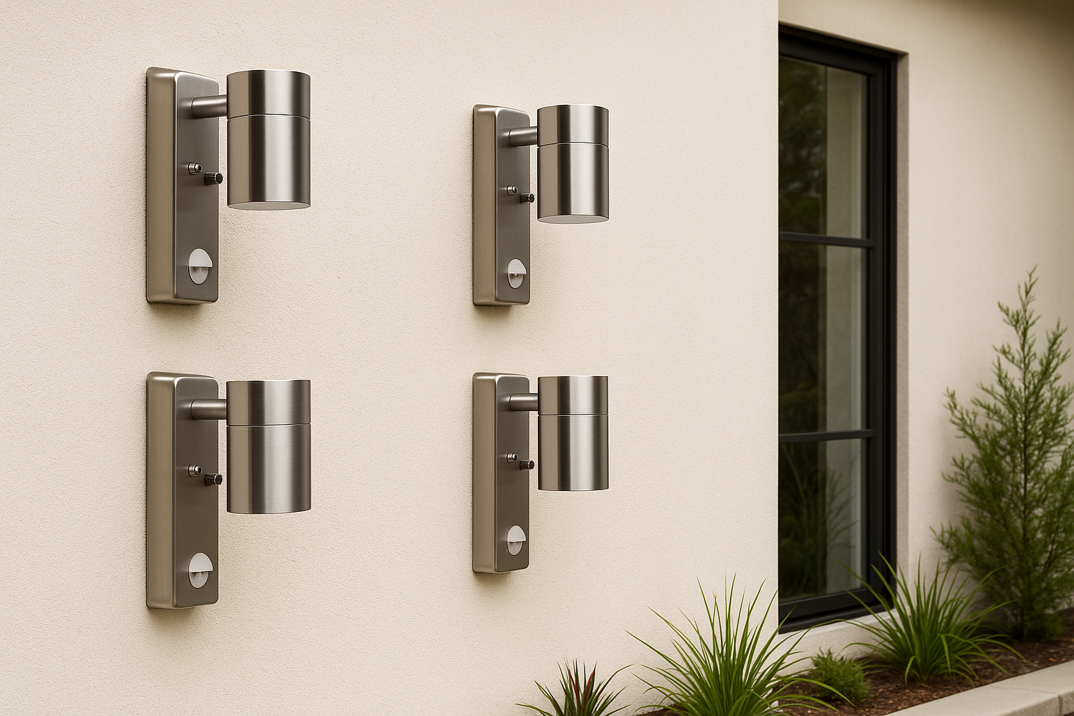 Outdoor motion security light for driveway