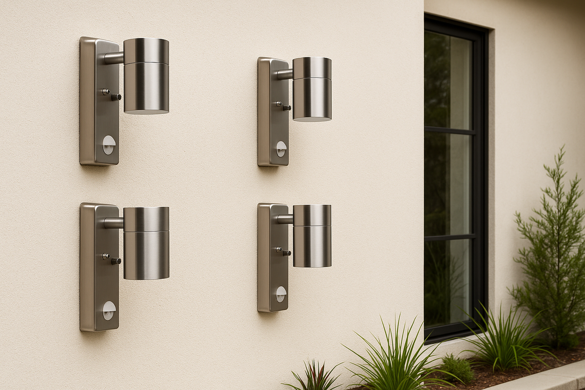 Outdoor motion security light for driveway
