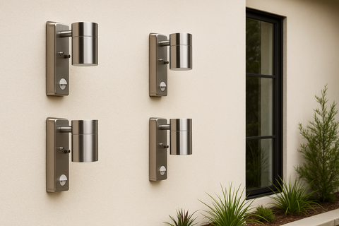 Outdoor motion security light for driveway