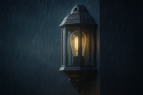 Black Outdoor Wall Motion Sensor Lantern – Traditional Vintage Half Wall PIR Light Fixture
