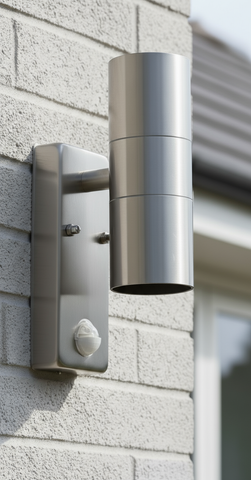 PIR Sensor Silver Outdoor Wall Light – Motion Security Lamp