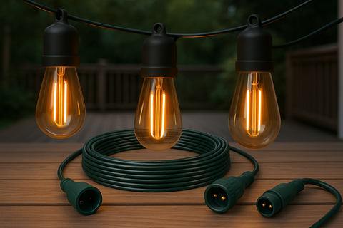 98 FT Outdoor Festoon String Lights, Pack with 32 LED Bulbs, Waterproof Warm White Patio Lights