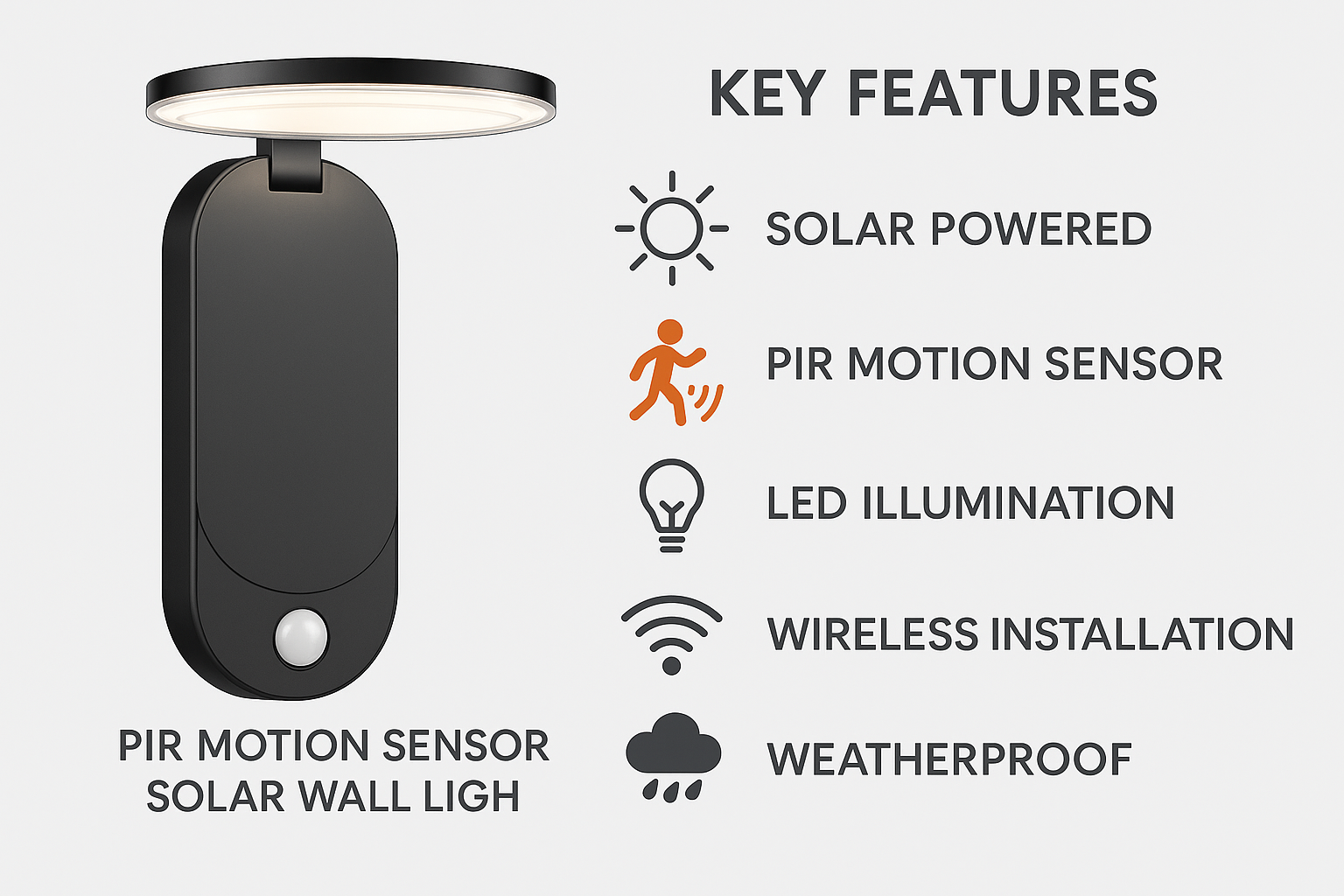 Outdoor Motion Sensor LED Solar Security Light