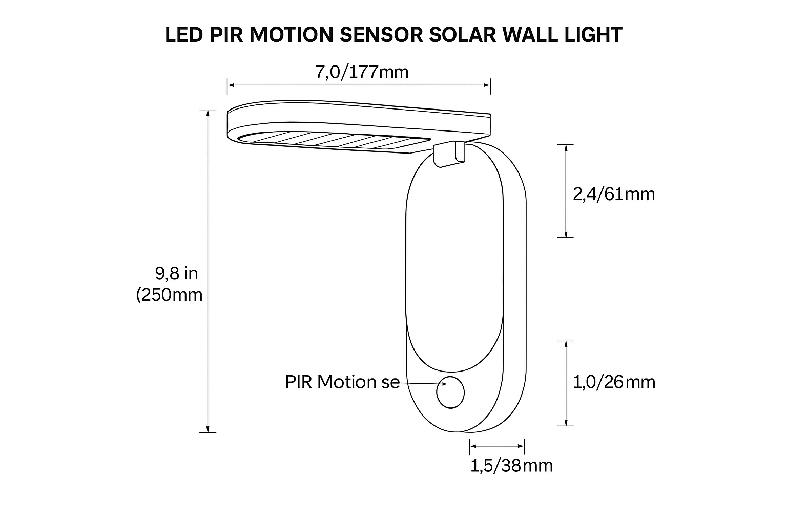 Outdoor Motion Sensor LED Solar Security Light
