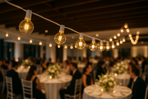 50ft Mains Powered Hanging Festoon Lights With 30 Bulbs