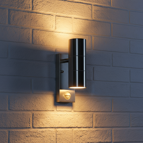 PIR Sensor Silver Outdoor Wall Light – Motion Security Lamp