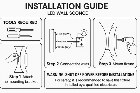 Modern LED Wall Light Sconces – IP65 Waterproof