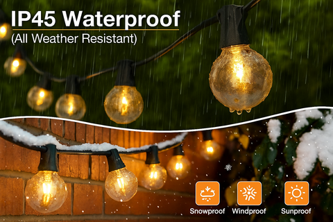 7.5M Outdoor String Lights with 14 LED Bulbs