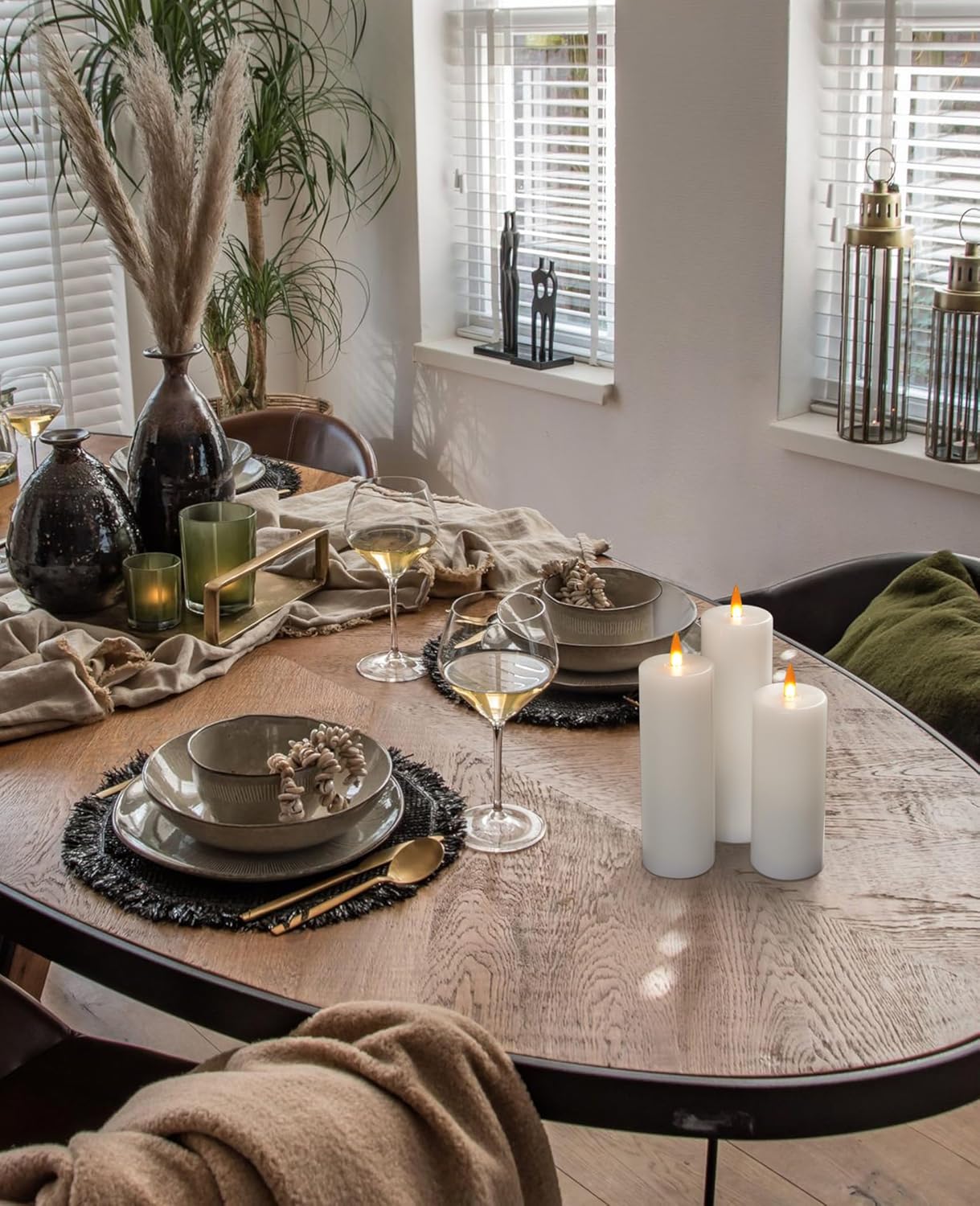 indoor led wax candles decor