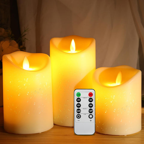 ivory waterproof led pillar candles