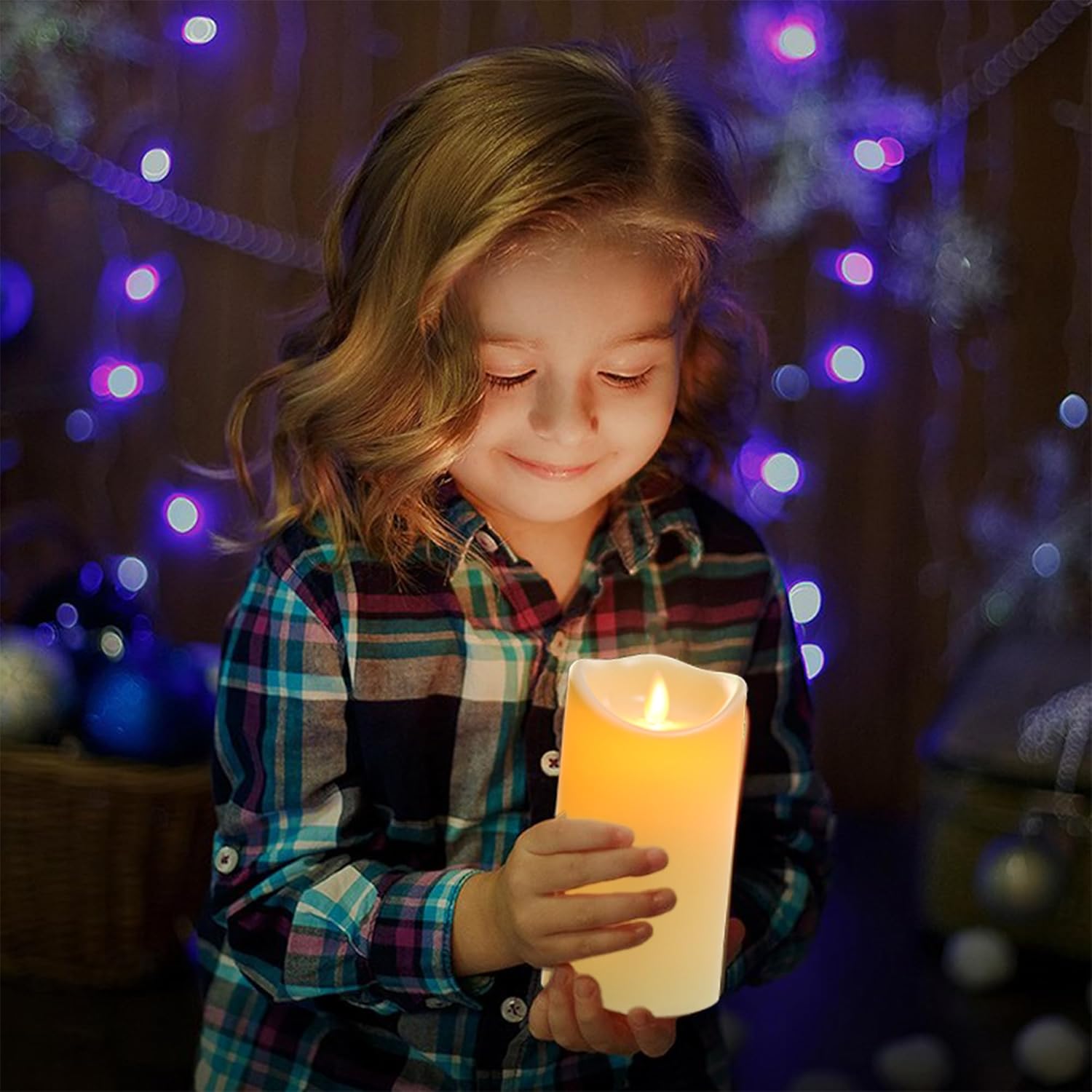 ivory white flameless candles outdoor