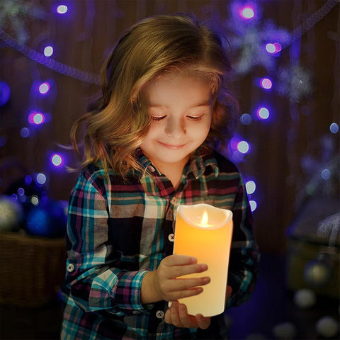 ivory white flameless candles outdoor