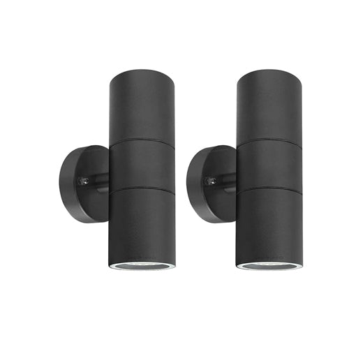 Modern Black Double Up Down Outdoor Stainless Steel Wall Light, Use GU10 IP65 - thelights4u.com