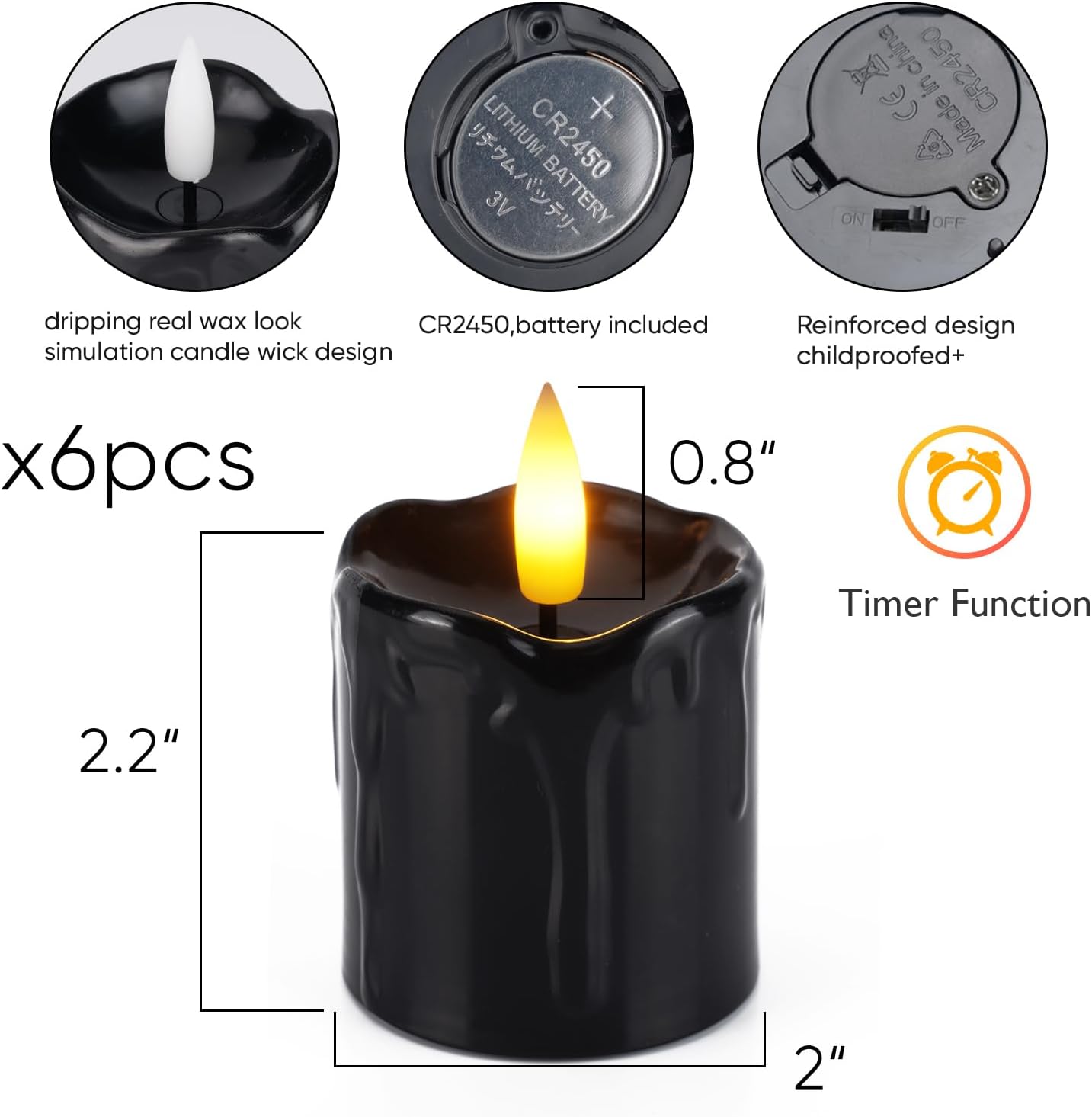 led candles with 6 hour timer