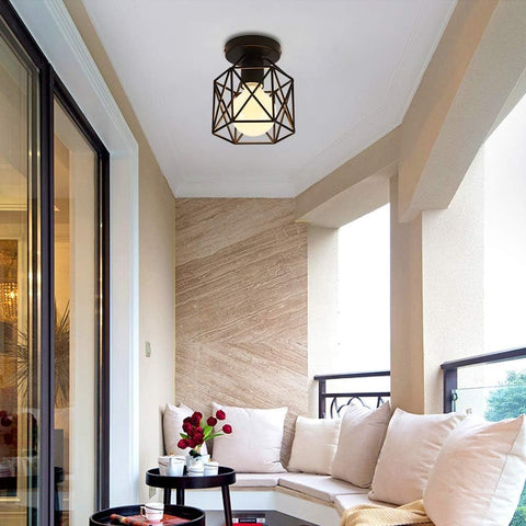 Compact hallway ceiling light fixture


