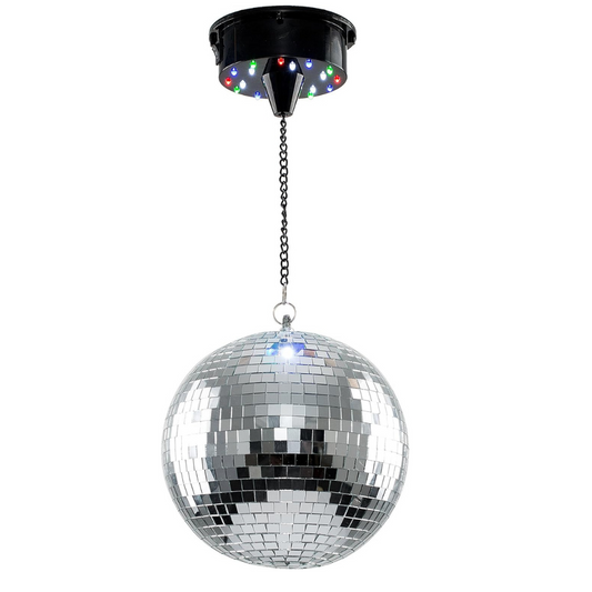 Rotating Motorised Battery Operated Multi Coloured Disco Mirror Ball Ceiling Light