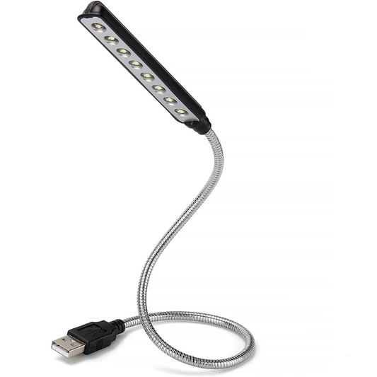 USB Keyboard and Reading Light ULT05 - Gooseneck Flexible LED Lights USB Powered for Desks, Books, Bedsides, Keyboards, Worktops