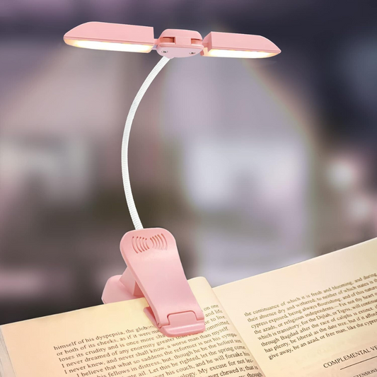 14 LED Rechargeable Book-Light for Reading at Night in Bed,Warm/White Reading Light with Clamp,180°Adjustable Mini Clip on Light,Lightweight Eye Care Book Light Perfect for Readers & Kids