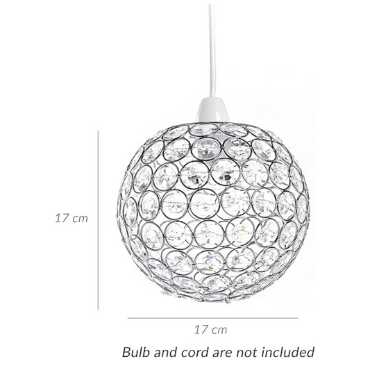 Compact Acrylic Spherical Pendant Lampshade - for Dinning Living Room Bedroom Home Restaurants Office Bar Café Lighting Decoration - Chrome