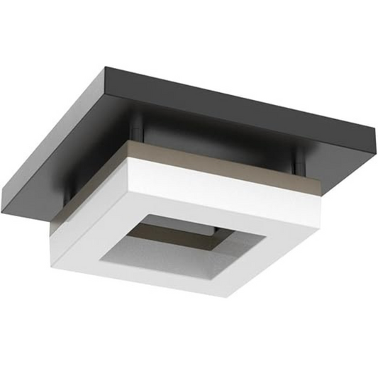 Led Ceiling Light 8W, Square Ceiling Lamp, Modern Adjustable Color Temperature Ceiling Lights for Bathroom Hallways Balcony Cloakroom Small Closet Washrooms stairwell Iron Black