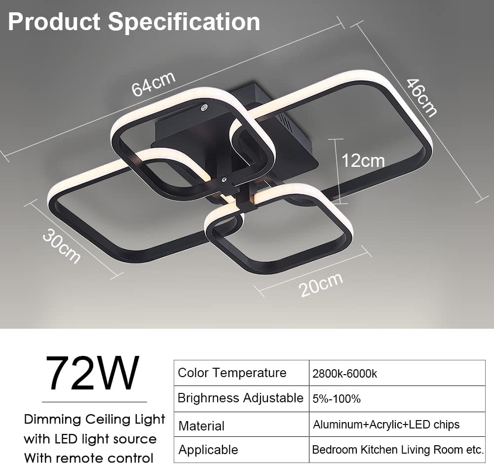 modern square LED flush mount light