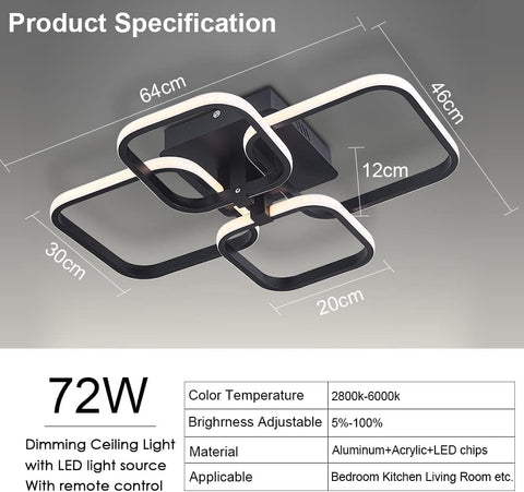 modern square LED flush mount light