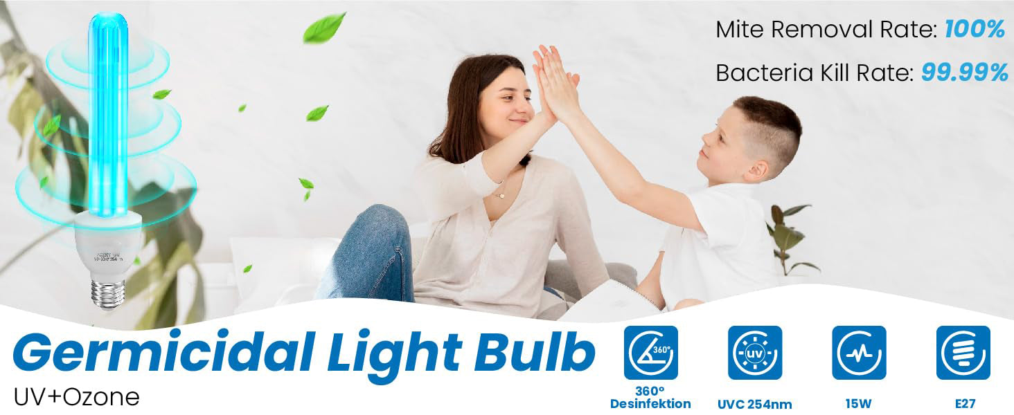 15W UV Germicidal Lamp UV Light Bulb | Aesthetic Light Bulb