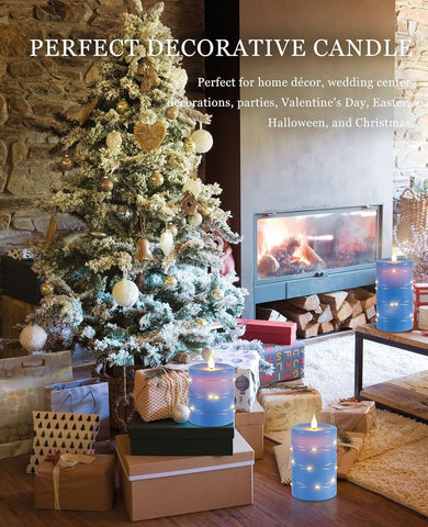 real wax led candles blue