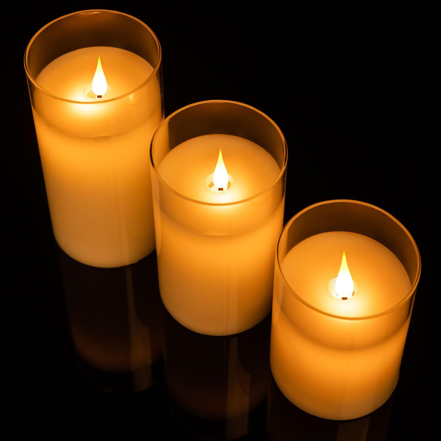 real wax led pillar candles