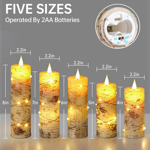 recessed string light candles
