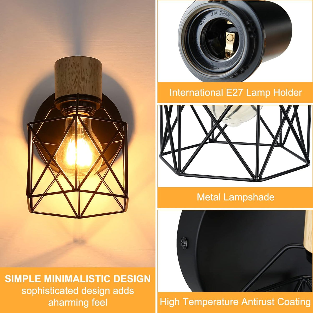 retro wall sconce with cage

