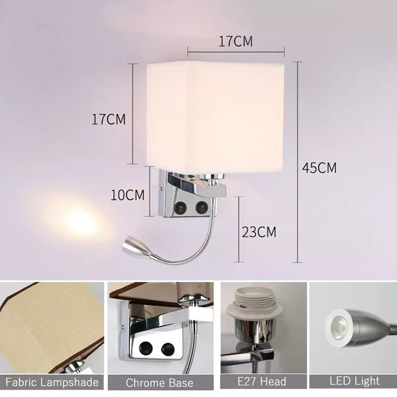 Modern Cloth Wall Lamp In UK - Decorative Light Button Switch Wall Lights Compatible with Living Room
