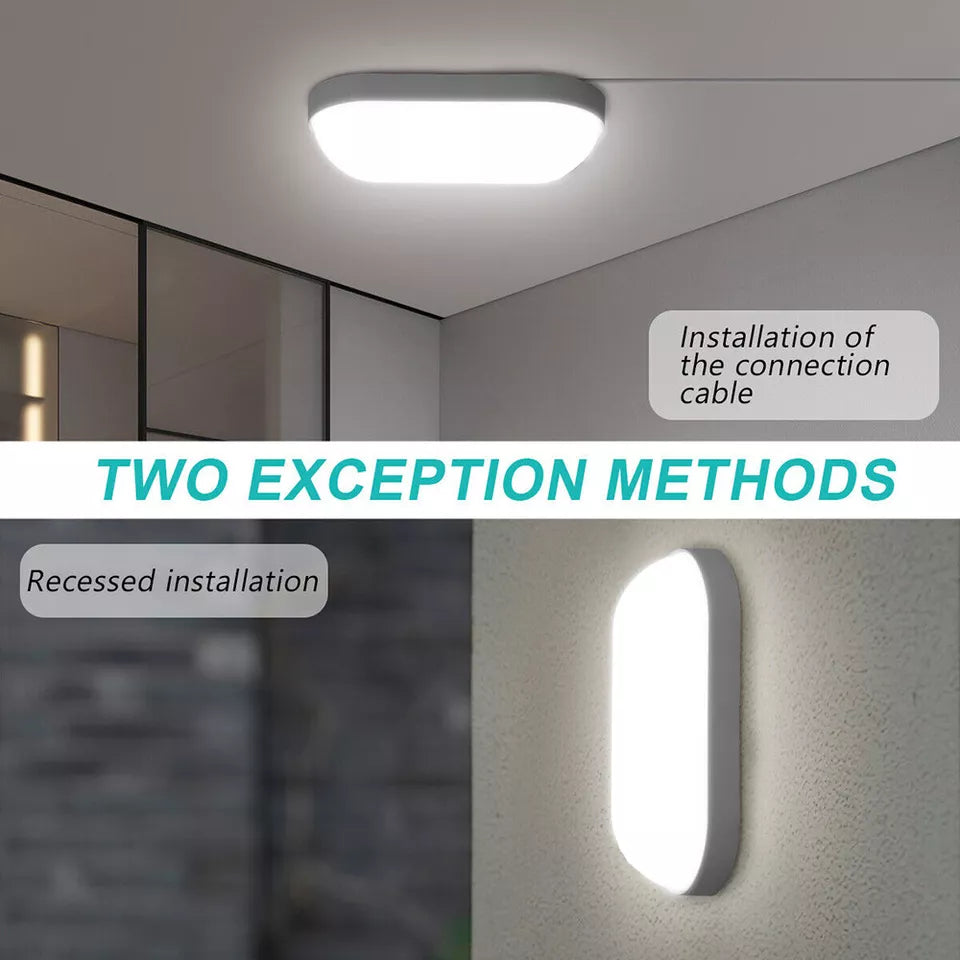 Modern LED Wall Lamp in UK - Wall LED Oval Shape, Outdoor Bulkhead, Waterproof LED Light for Outdoor Garden

