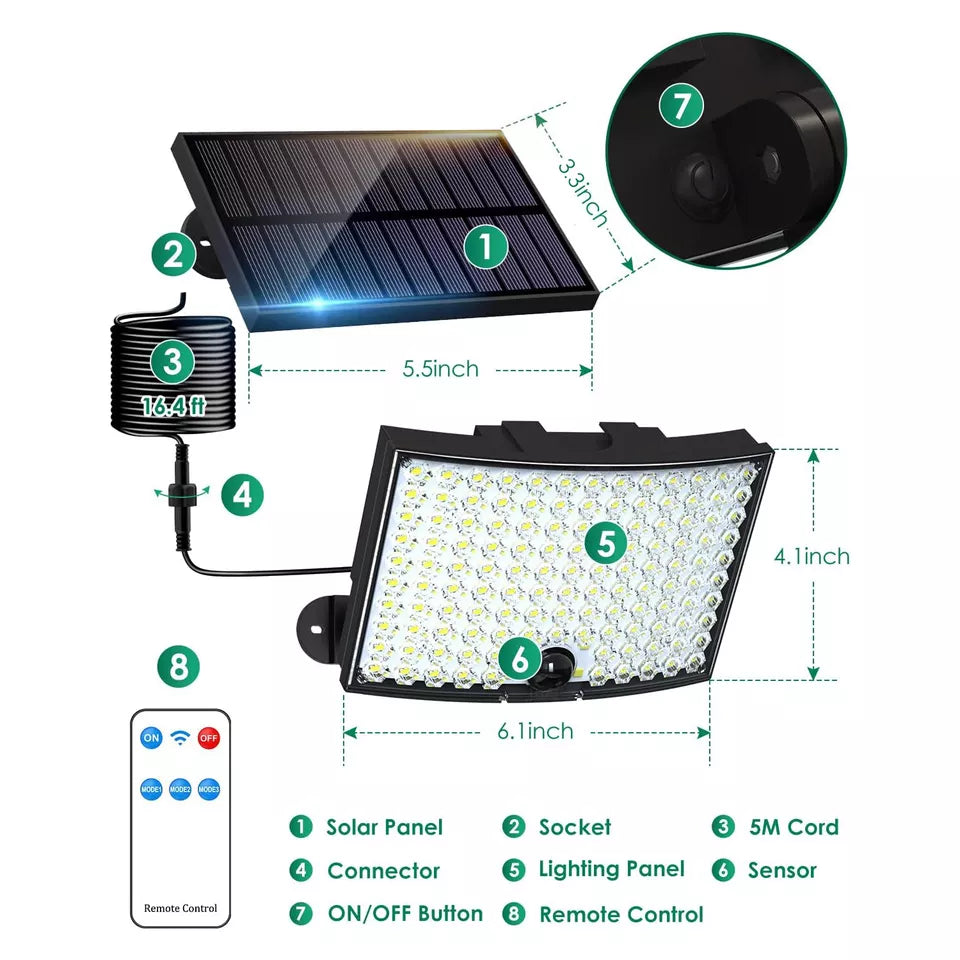 Buy Outdoor LED Solar Light  In UK – PIR Motion Sensor, Remote Control, IP65 Waterproof