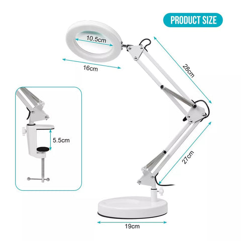 Side profile of magnifier lamp with adjustable neck

