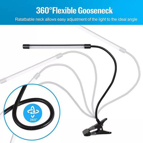 Flexible neck lamp adjusted for perfect reading angle

